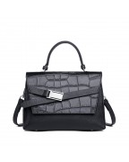 Elegant crocodile striped shoulder bag