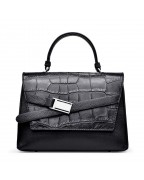 Elegant crocodile striped shoulder bag