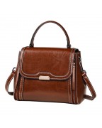 Retro style versatile small square bag cowhide