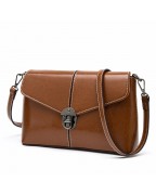 Retro cowhide women's bag trendy ladies lock