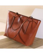 Tote leather handbag